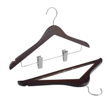 Wholesale manufacturer ticken antique wooden suit hanger custom wood hange for cloths